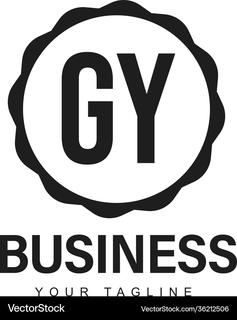 Gy initial a logo design with abstract style Gy initial a logo design with abstract style vector image