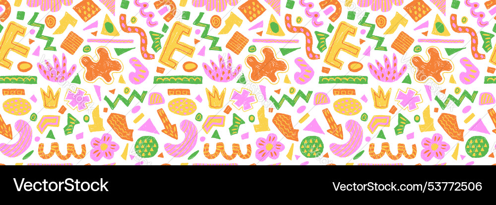 Hand drawn seamless pattern of colorful abstract Hand drawn seamless pattern of colorful abstract Vector Image