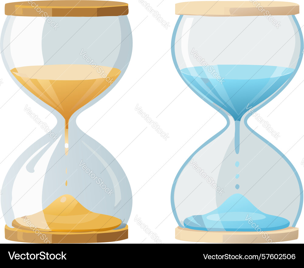 Hourglass sand timer icons set design generative vector image