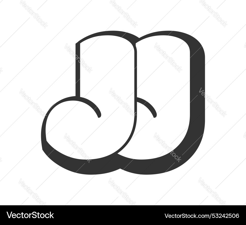 Jj logo bubble comic lettering rounded Jj logo bubble comic lettering rounded vector image