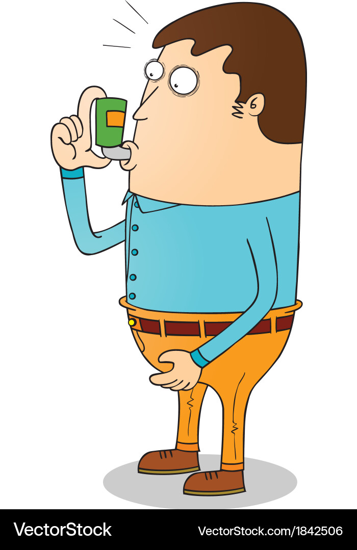 Man using inhaler vector image