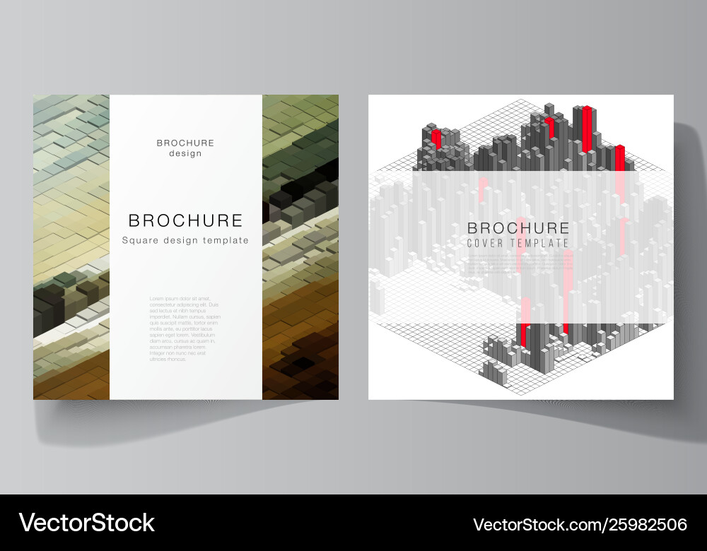 Minimal layout two square format covers Minimal layout two square format covers vector image