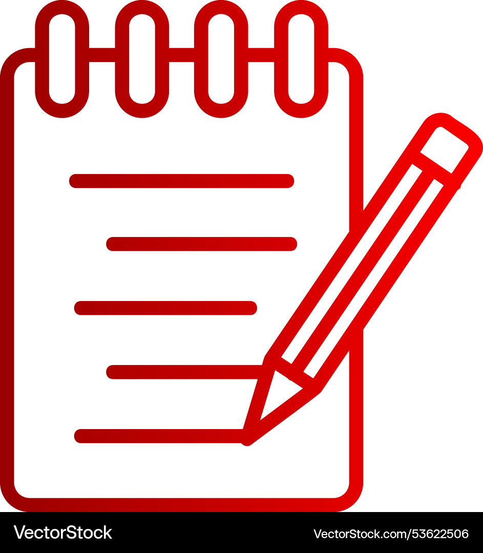 Note line gradient icon vector image