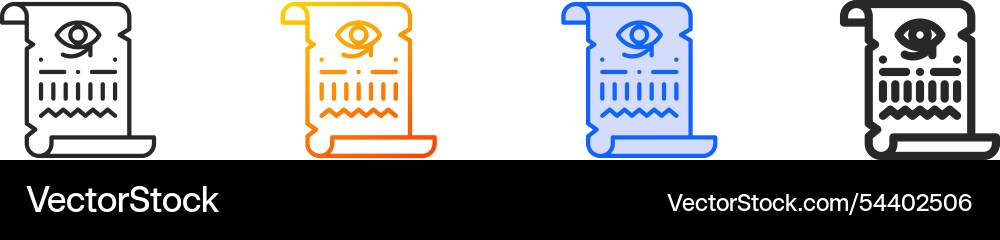 Papyrus iconthin linear gradient blue stroke Vector Image