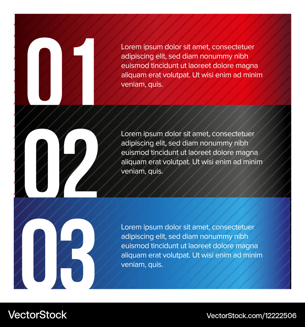 Progress Bar - One Two Three Step vector image
