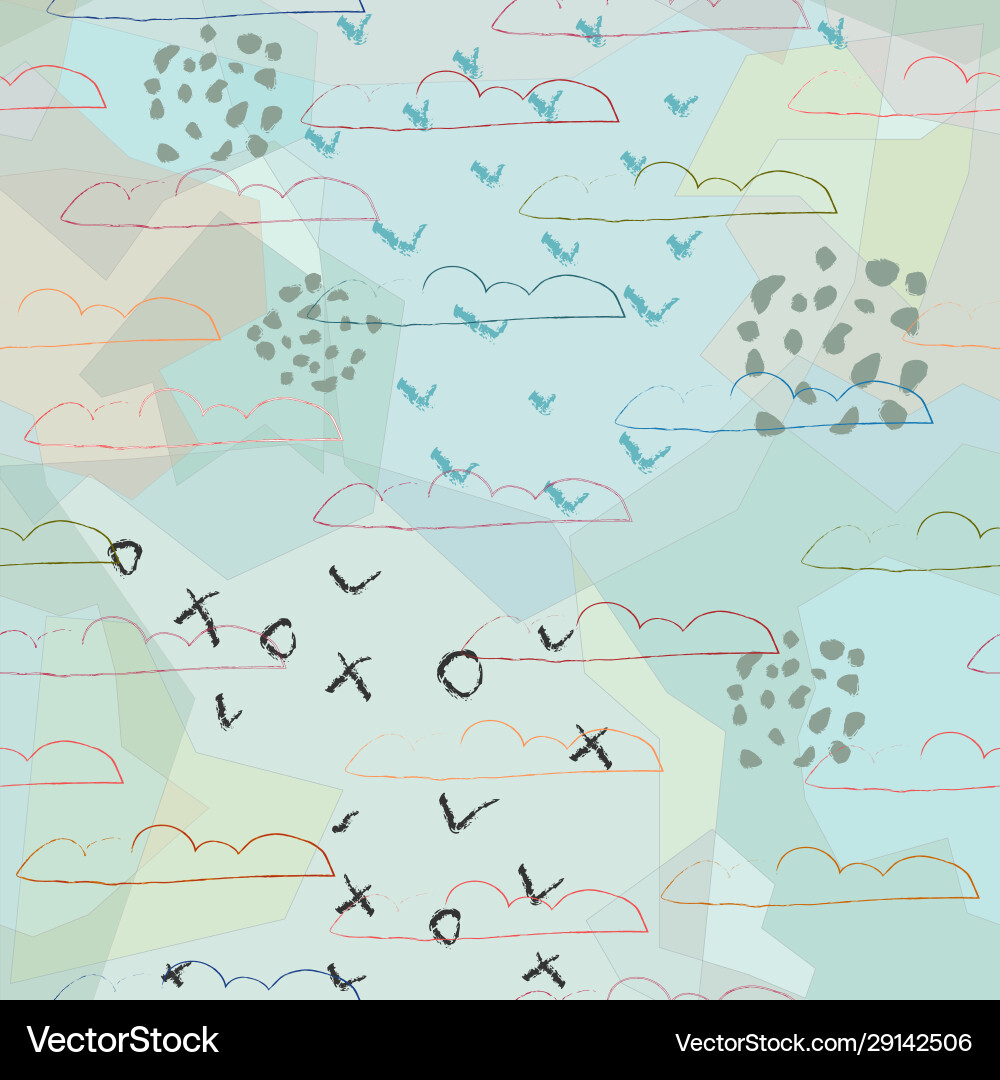 Seamless pattern with clouds scandinavian Seamless pattern with clouds scandinavian vector image