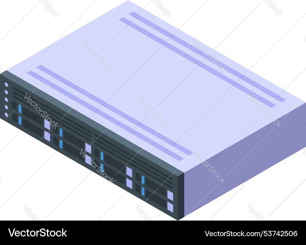 Server unit processing big data isometric view Server unit processing big data isometric view vector image