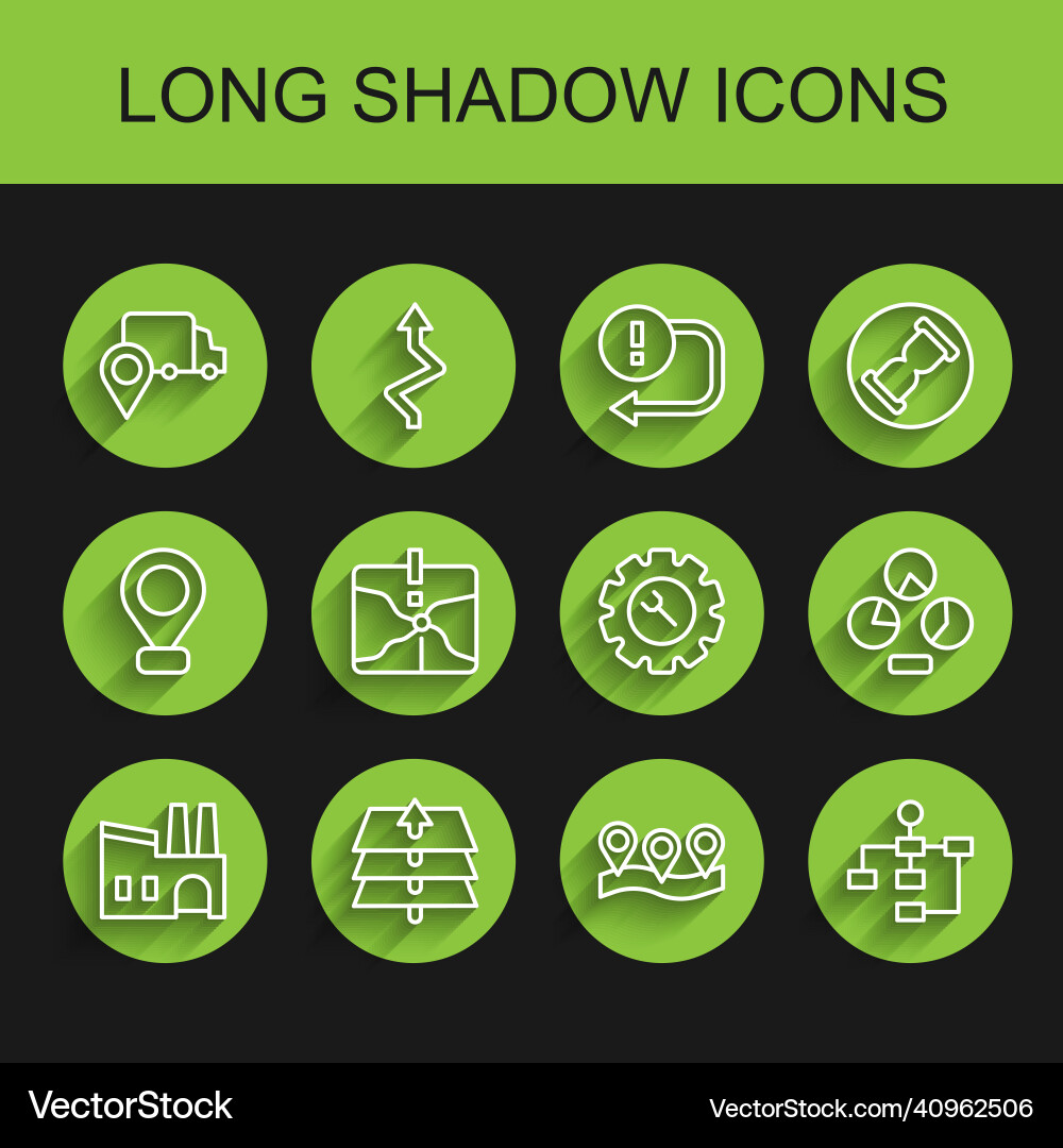 Set line factory layers delivery tracking Set line factory layers delivery tracking Vector Image