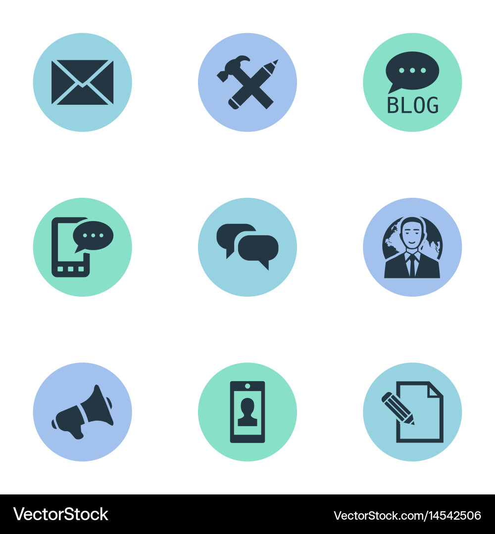 Set of simple blogging icons Vector Image