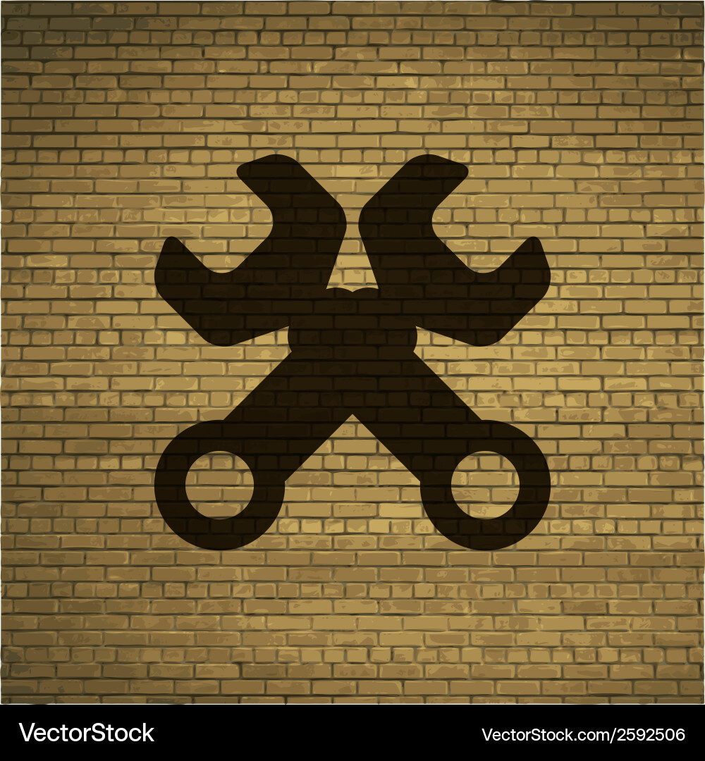 Wrench tool to work flat modern web button Vector Image
