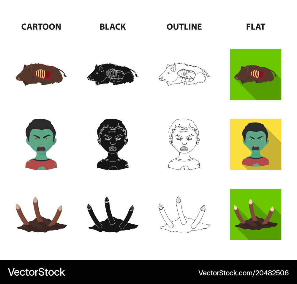 Zombies and attributes Vector Image