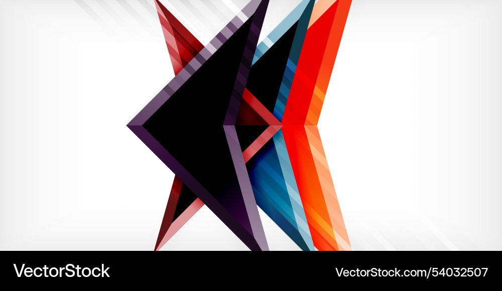 Abstract background color triangles and arrows Vector Image