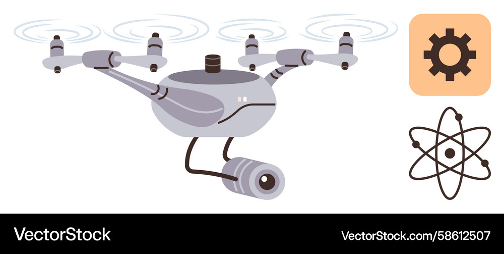 Advanced Drone with Camera Vector Image