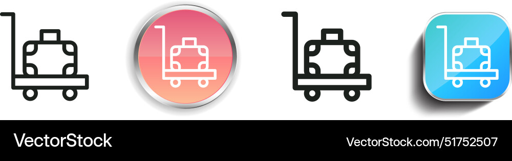 Baggage icon thin linear regular and button style Vector Image