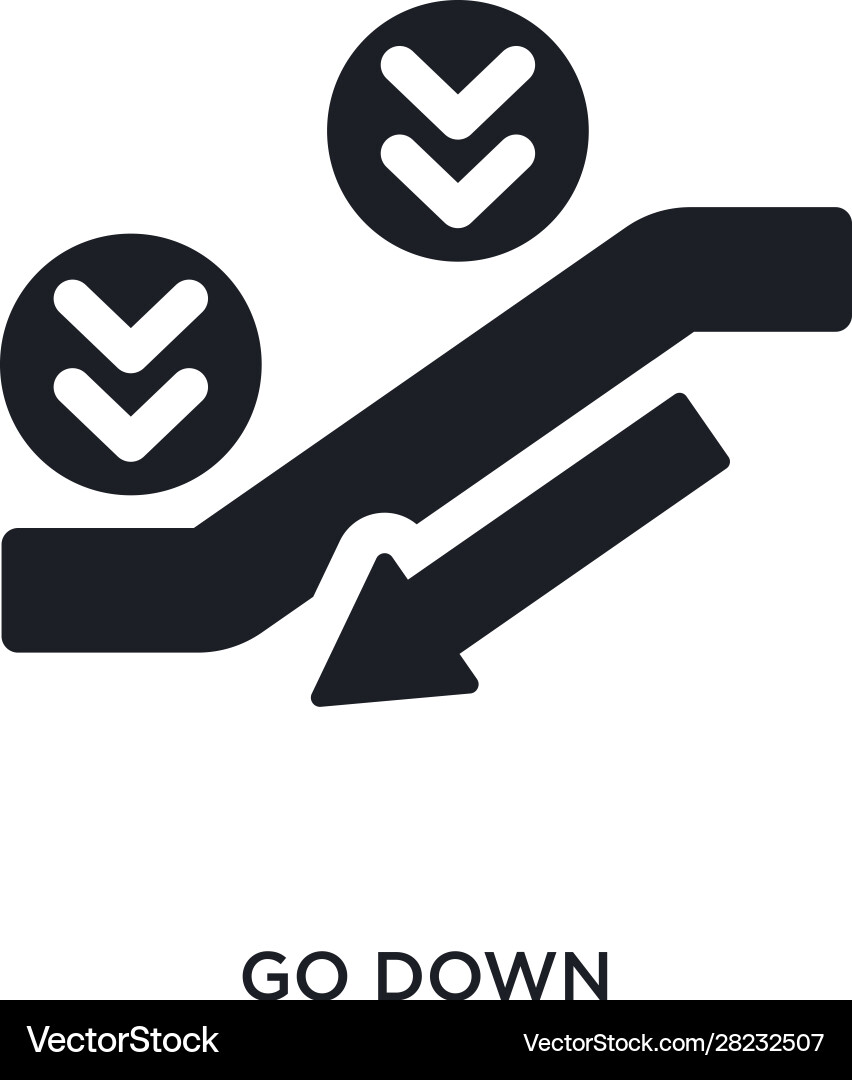 Black go down isolated icon simple element from Vector Image