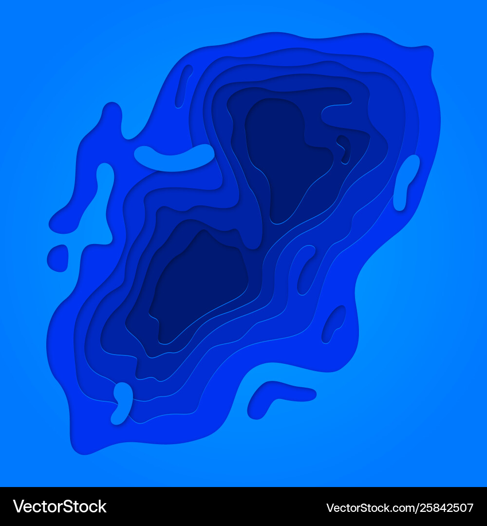 Blue papercut multi layer pattern background Blue papercut multi layer pattern background vector image