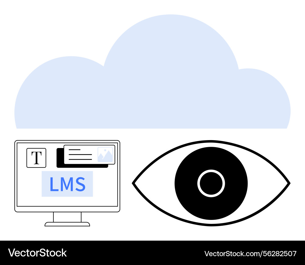 Cloud-based learning system with eye monitoring Cloud-based learning system with eye monitoring vector image