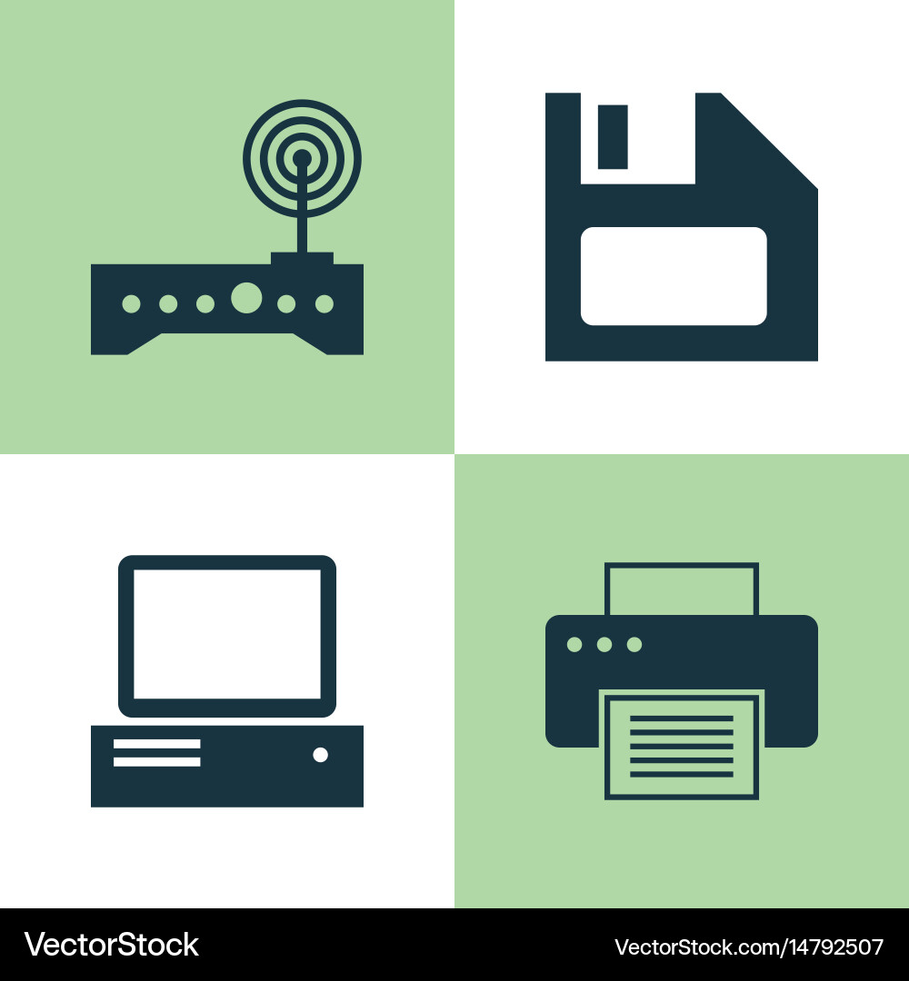 Computer icons set collection of diskette vector image
