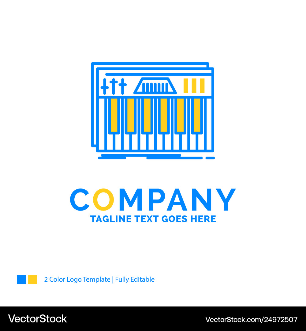 Controller keyboard keys midi sound blue yellow Controller keyboard keys midi sound blue yellow vector image
