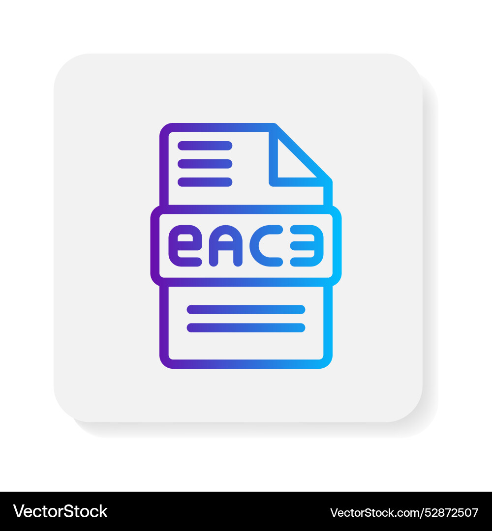 Eac3 flat icons files type document format symbol Eac3 flat icons files type document format symbol vector image
