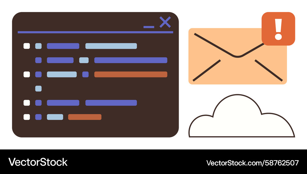 Email notification alert with communication Vector Image
