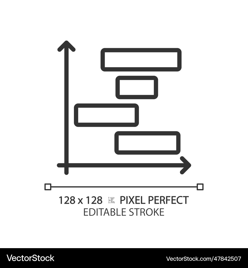Gantt chart linear icon Gantt chart linear icon vector image
