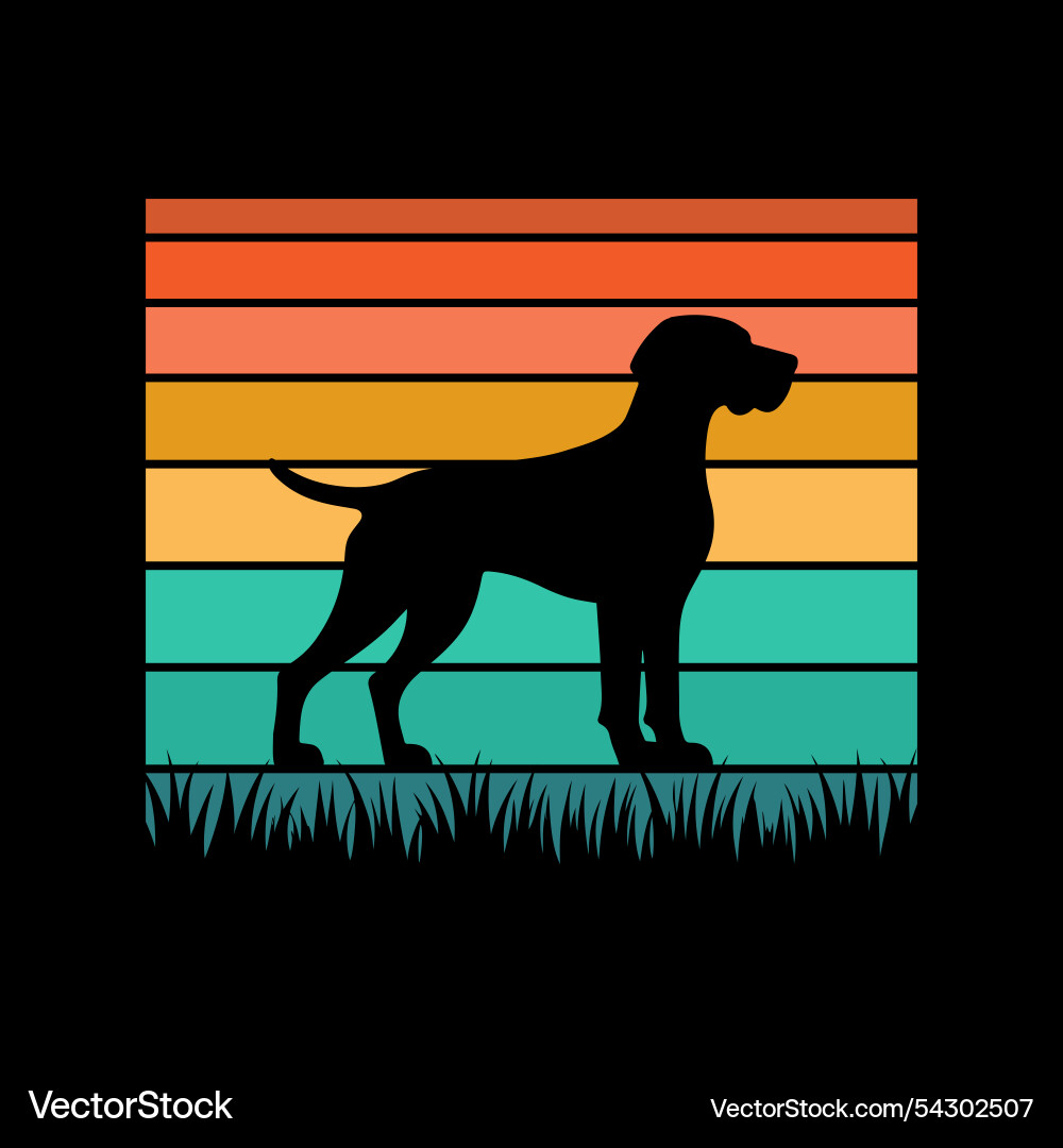 German shorthaired pointer with retro vibes Vector Image