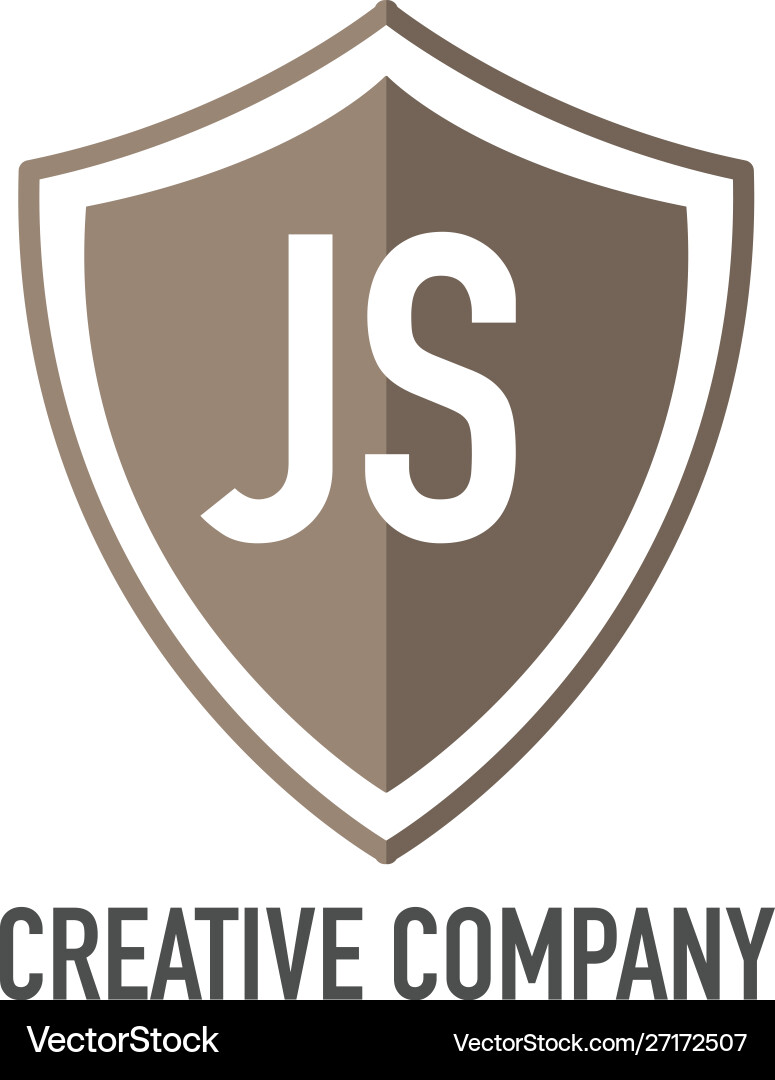 JS Initial Shield Logo Concept vector image
