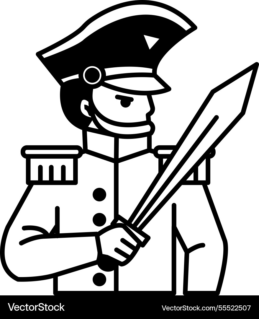Man in a uniform holding sword Vector Image