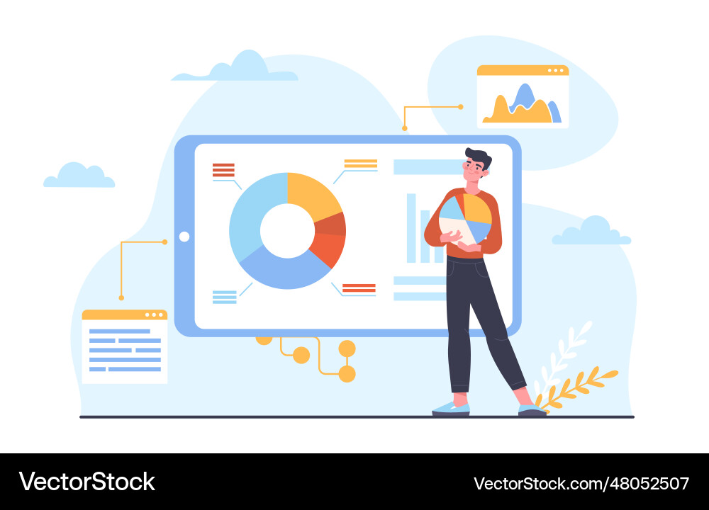 Man with control system concept Man with control system concept vector image