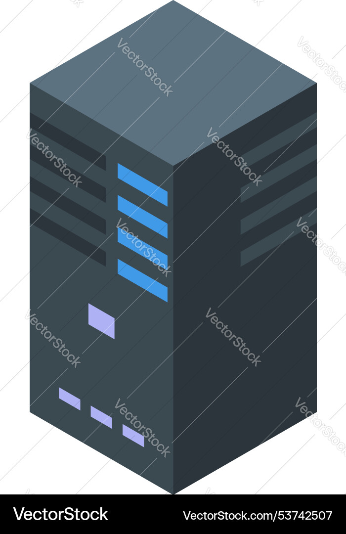 Modern server unit processing data with indicators Modern server unit processing data with indicators vector image