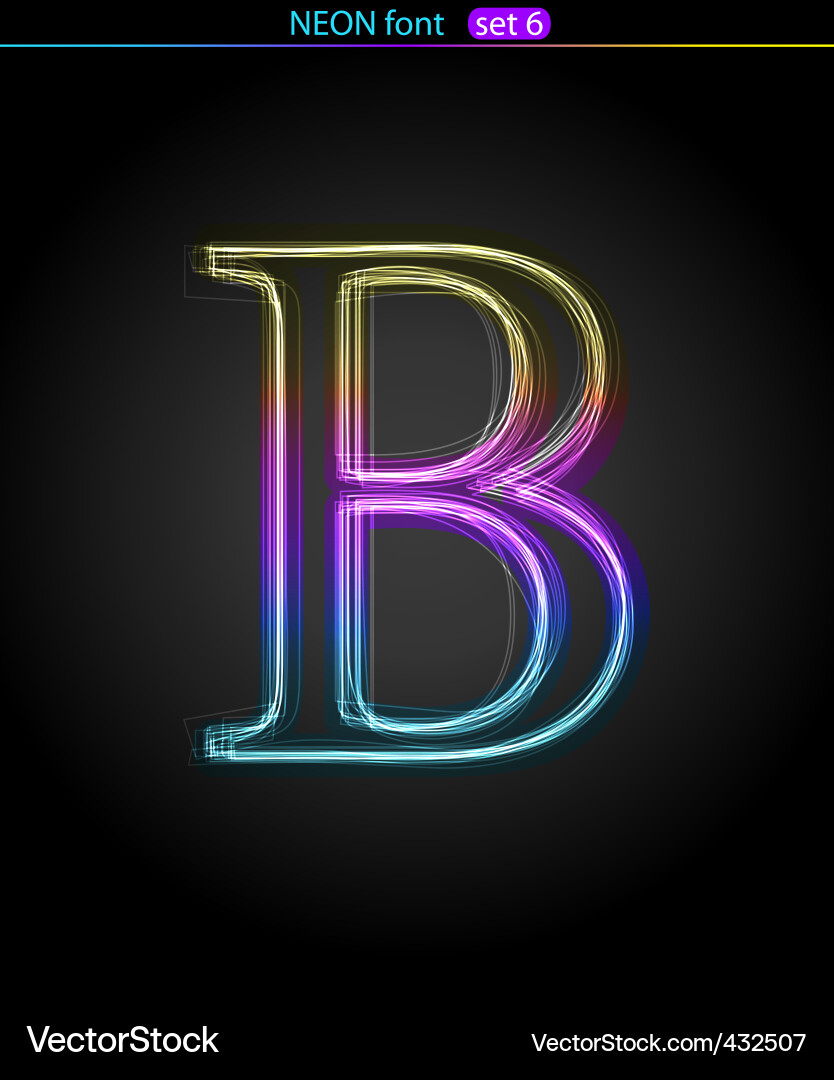 Neon Gradient Letter Vector Image