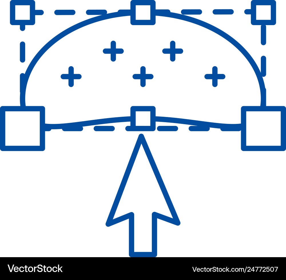 Object transform line icon concept Object transform line icon concept Vector Image