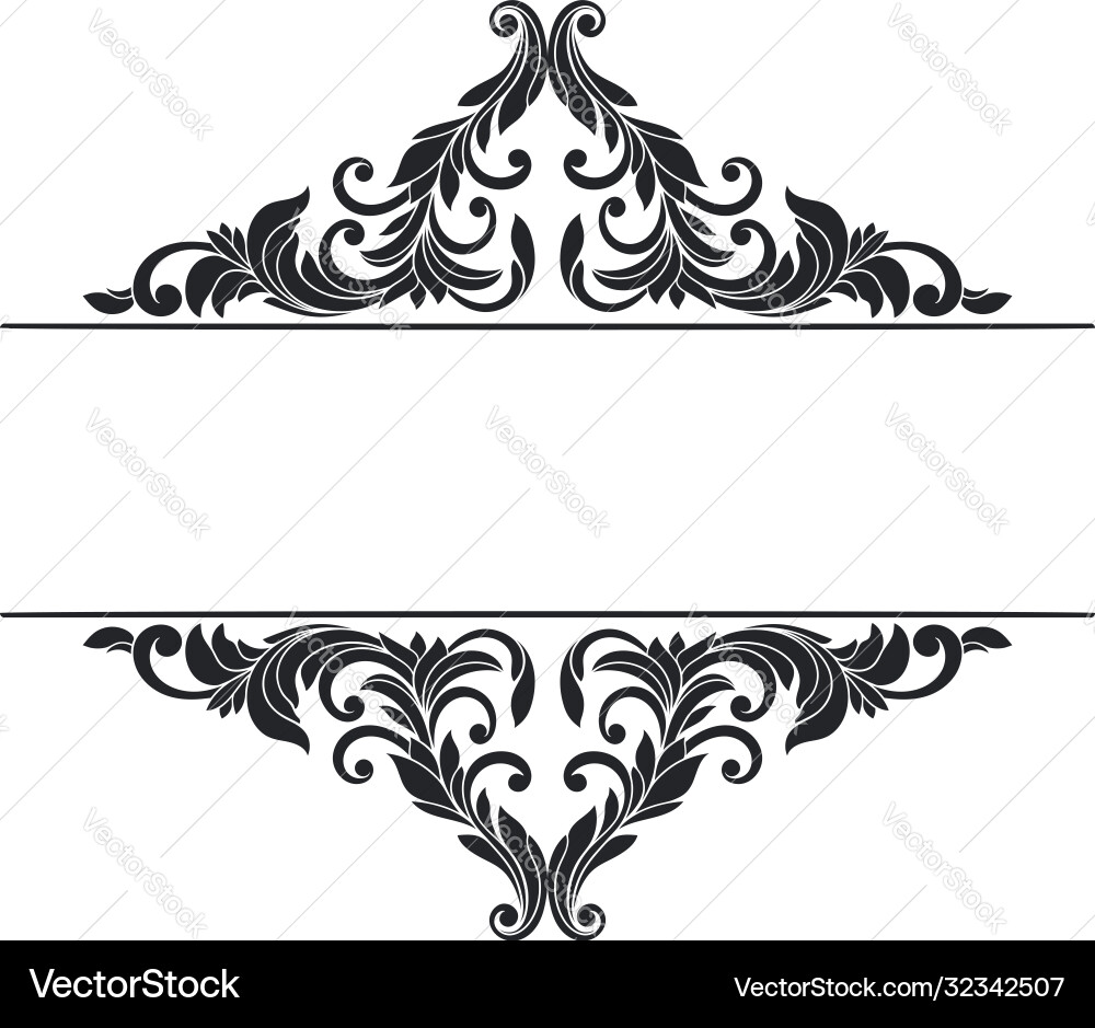 Ornate frame scroll element Vector Image