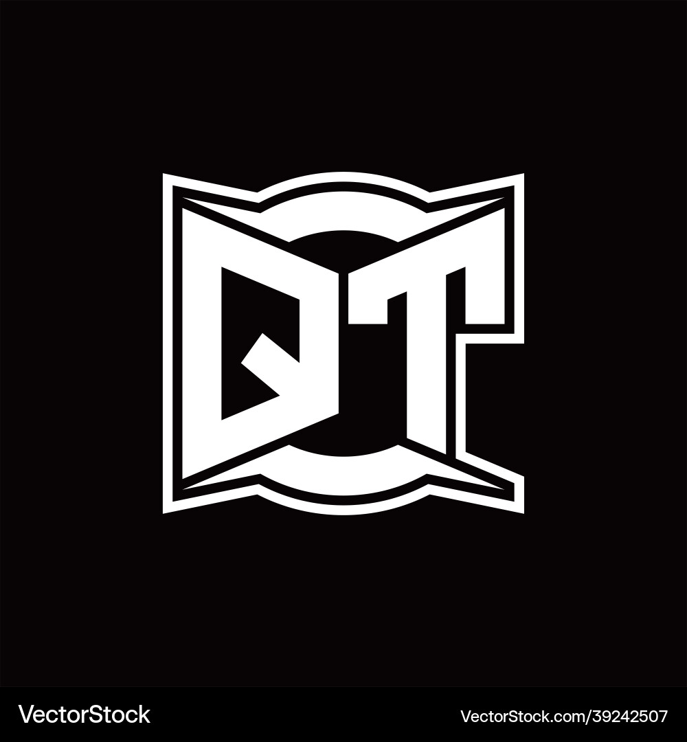 Qt logo monogram with abstract shape design Qt logo monogram with abstract shape design Vector Image