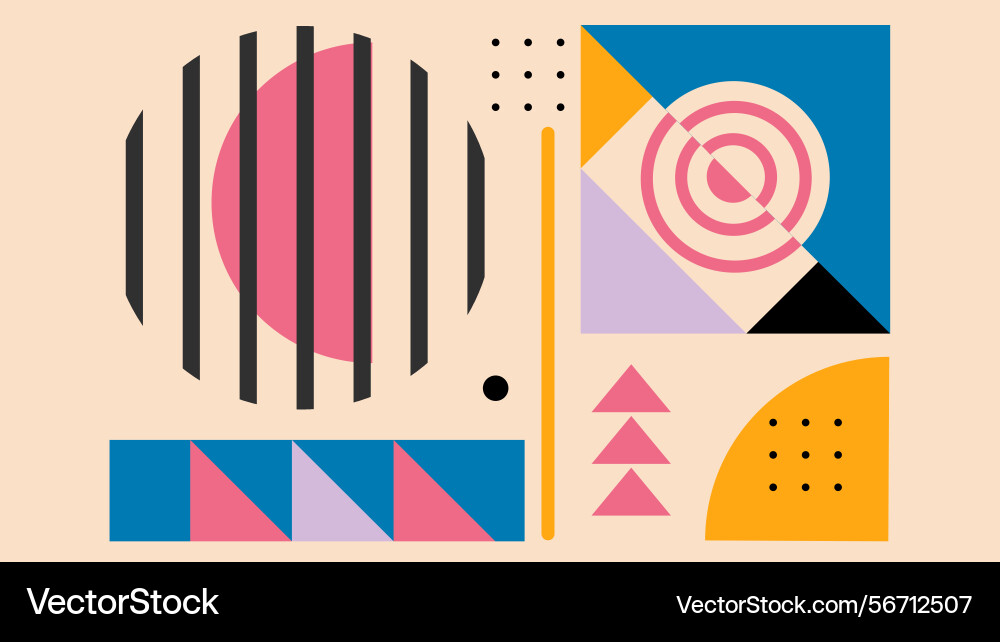 Retro abstract design with stripes arcs background Vector Image