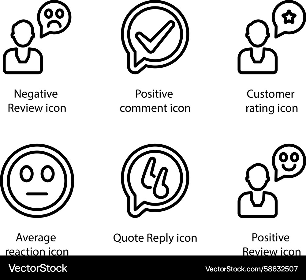 Review Feedback Rating Icons Vector Image