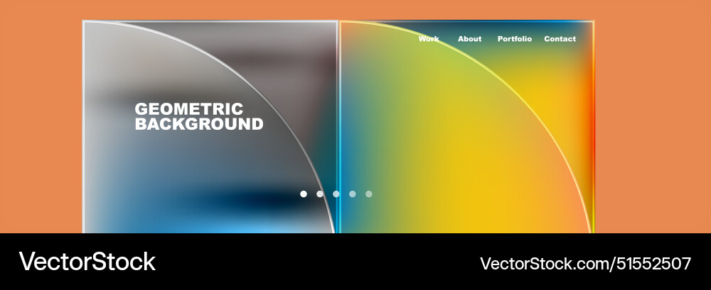 Round triangles and squares web site page template Round triangles and squares web site page template Vector Image