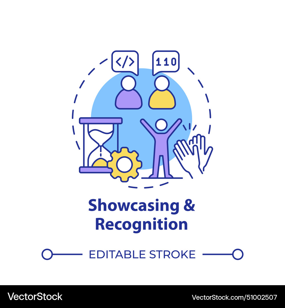 Showcasing and recognition multi color concept Showcasing and recognition multi color concept Vector Image
