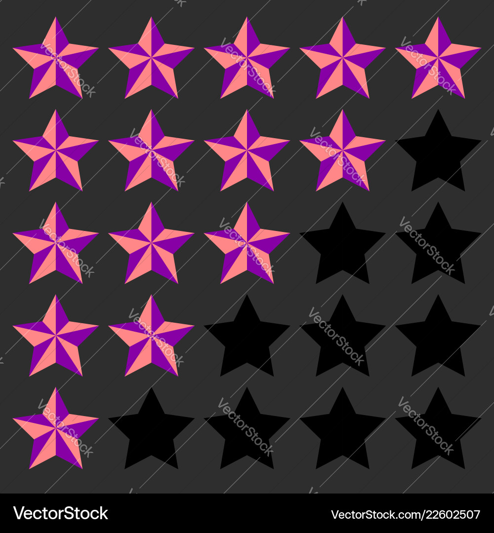 Star rating element 5 point beveled 3d Star rating element 5 point beveled 3d vector image