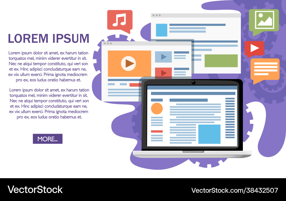 Website development concept flat design style Website development concept flat design style vector image