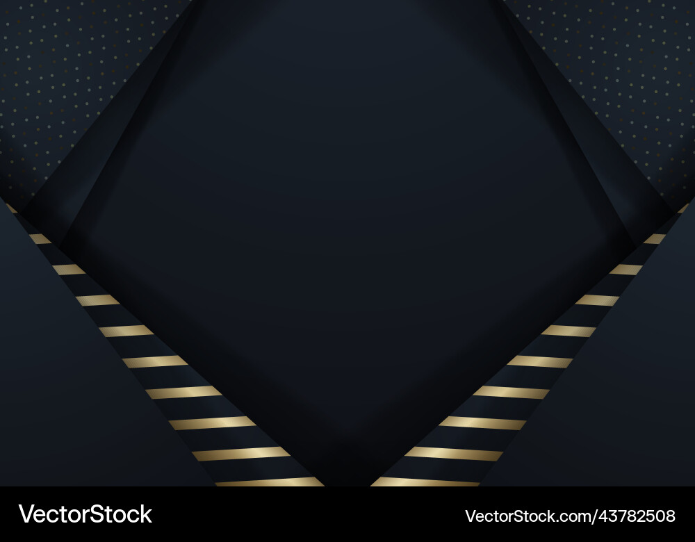 3d elegant template abstract background black Vector Image