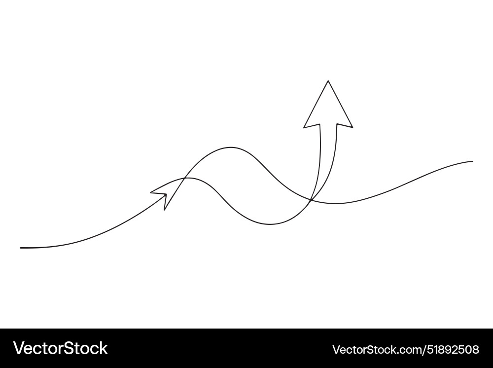 A simple line drawing of an arrow moving up A simple line drawing of an arrow moving up vector image