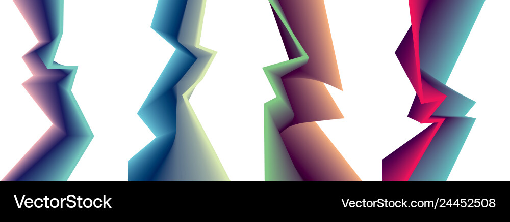 Abstract shape backgrounds set sharp cornered Vector Image