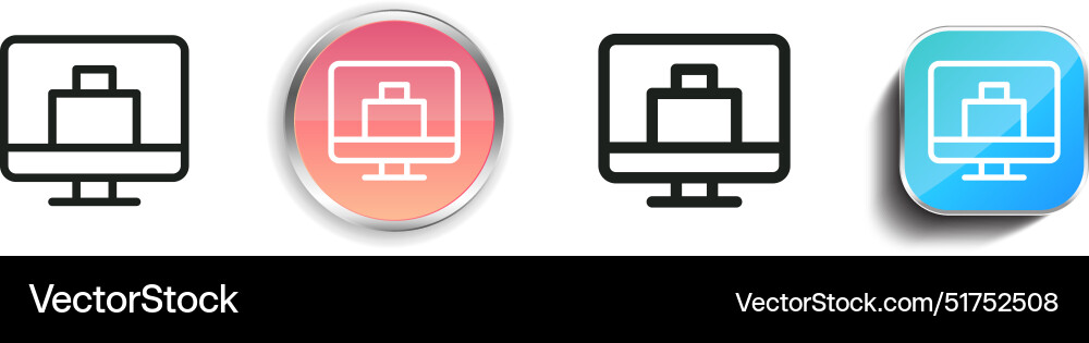 Baggage icon thin linear regular and button style Baggage icon thin linear regular and button style vector image