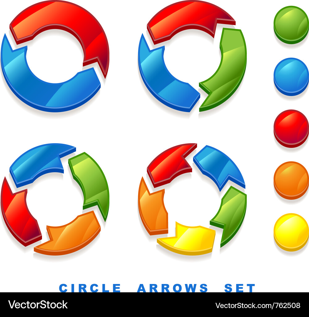 Circular Arrows Set Vector Image