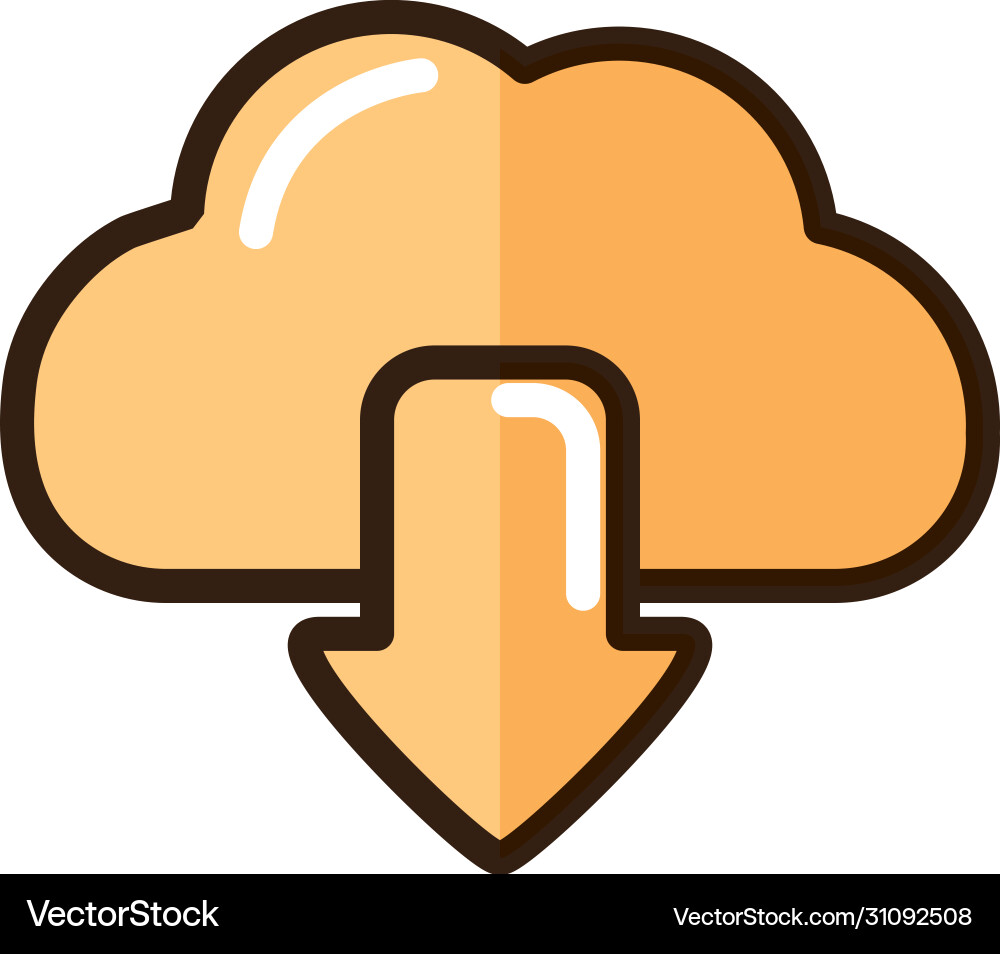 Cloud computing download data internet web vector image