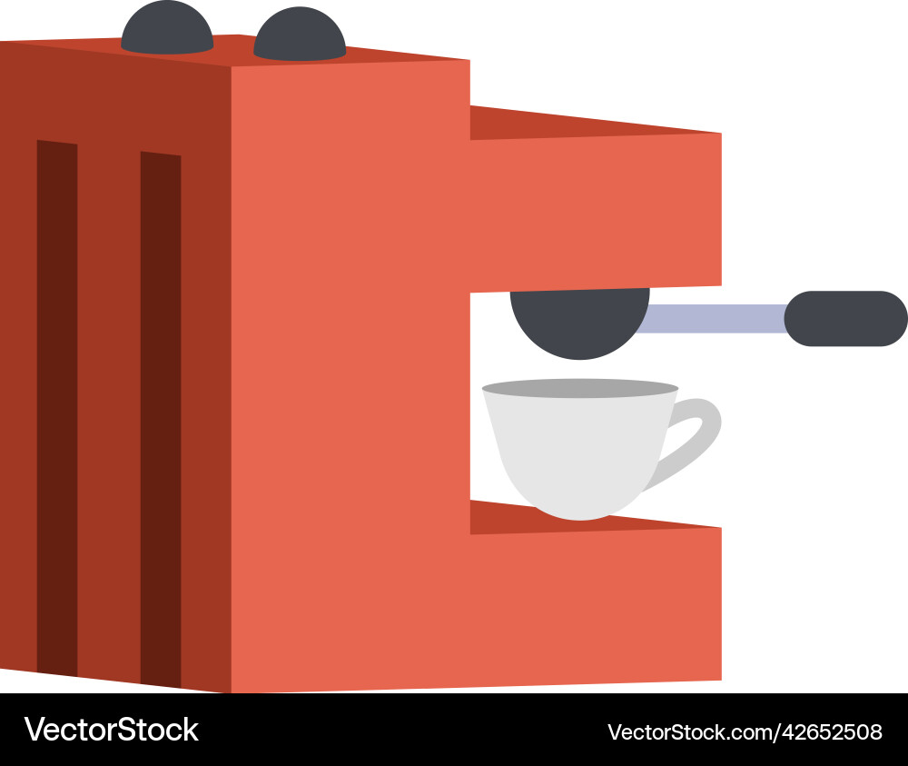 Coffee machine semi flat color object Coffee machine semi flat color object vector image