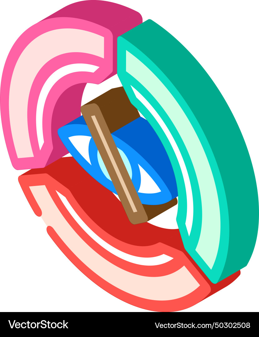 Color accessibility ux ui design isometric icon Color accessibility ux ui design isometric icon vector image