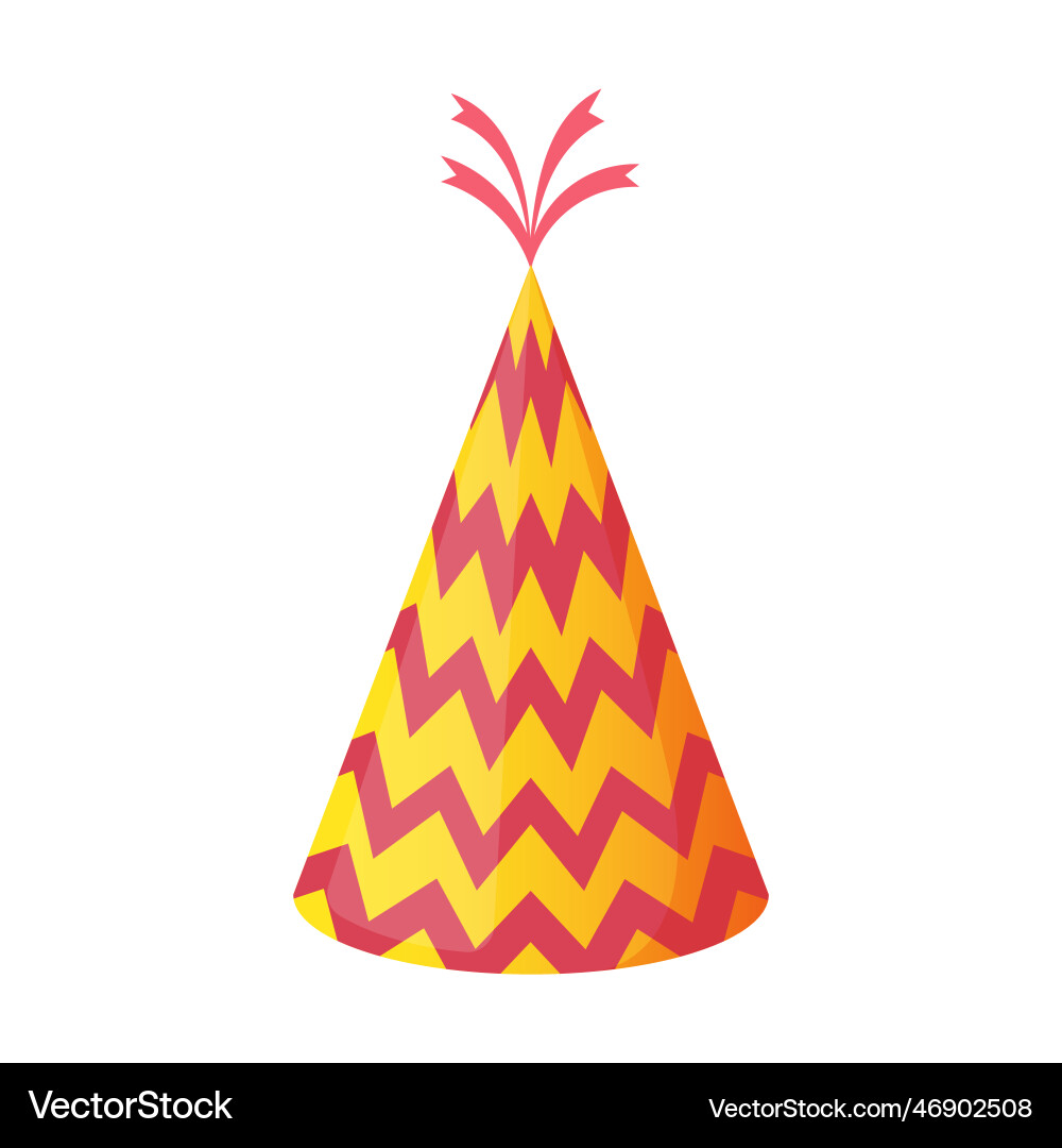 Cone colorful cap with angular zigzag pattern Vector Image
